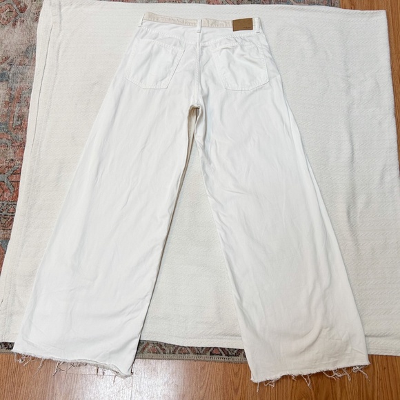 RAG & BONE Two Tone Ultra Wide Leg Jeans high-rise ECRU white/cream - sz 31 - Picture 13 of 16